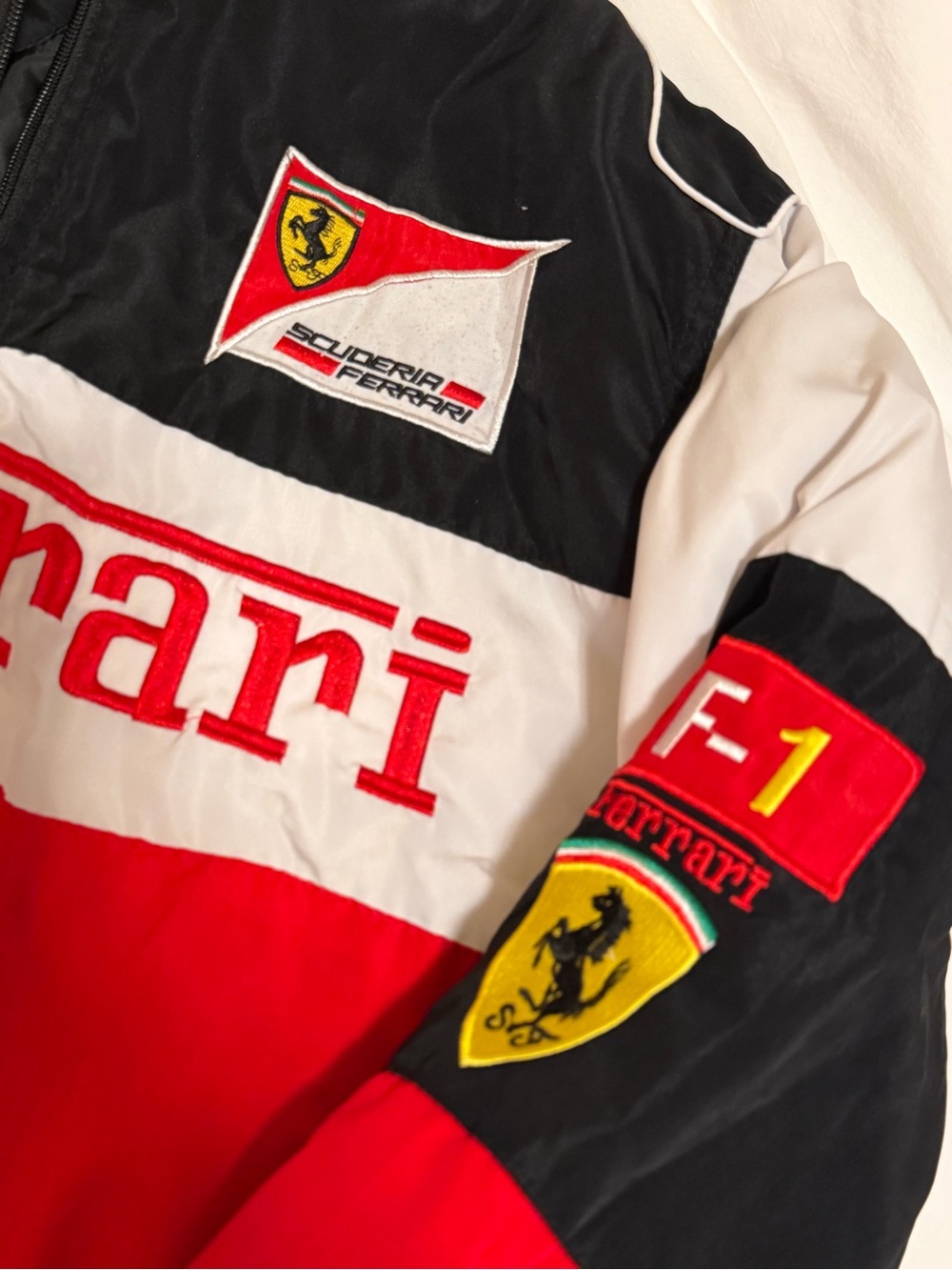 Ferrari Color Block Racing Jacket in Red & Black - Picture 7 of 13